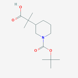 molecular formula C14H25NO4 B1375370 2-{1-[(叔丁氧基)羰基]哌啶-3-基}-2-甲基丙酸 CAS No. 1427379-03-0
