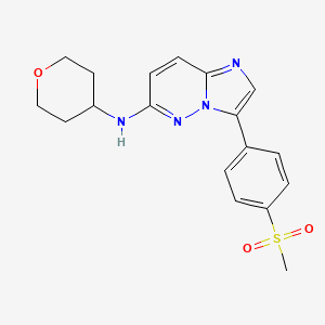 molecular formula C18H20N4O3S B1375372 3-(4-methanesulfonylphenyl)-N-(oxan-4-yl)imidazo[1,2-b]pyridazin-6-amine CAS No. 1012345-16-2