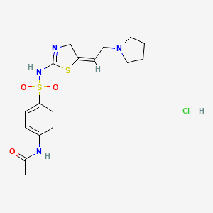 Acetamide, N-(4-(((5-(2-(1-pyrrolidinyl)ethylidene)-4,5-dihydro-2-thiazolyl)amino)sulfonyl)phenyl)-, monohydrochloride