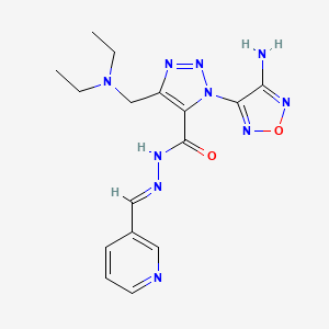 3-(4-amino-1,2,5-oxadiazol-3-yl)-5-(diethylaminomethyl)-N-[(E)-pyridin-3-ylmethylideneamino]triazole-4-carboxamide