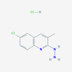 molecular formula C10H11Cl2N3 B13753754 6-Chloro-2-hydrazino-3-methylquinoline hydrochloride CAS No. 1172991-69-3