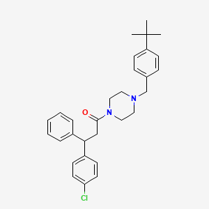 1-(p-tert-Butylbenzyl)-4-(3-(p-chlorophenyl)-3-phenylpropionyl)piperazine