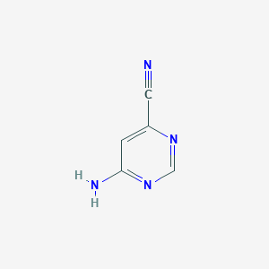 molecular formula C5H4N4 B1375379 6-Aminopyrimidine-4-carbonitrile CAS No. 1353100-84-1