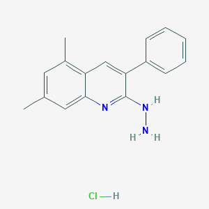 2-Hydrazino-5,7-dimethyl-3-phenylquinoline hydrochloride