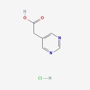 molecular formula C6H7ClN2O2 B1375417 2-(嘧啶-5-基)乙酸盐酸盐 CAS No. 1222199-29-2