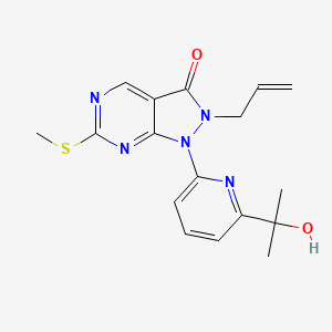 molecular formula C17H19N5O2S B1375424 2-烯丙基-1-(6-(2-羟基丙烷-2-基)吡啶-2-基)-6-(甲硫基)-1H-吡唑并[3,4-d]嘧啶-3(2H)-酮 CAS No. 955369-56-9