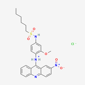 molecular formula C26H29ClN4O5S B13754307 3'-Methoxy-4'-(3-nitro-9-acridinylamino)-1-hexanesulfonanilide hydrochloride CAS No. 71803-03-7