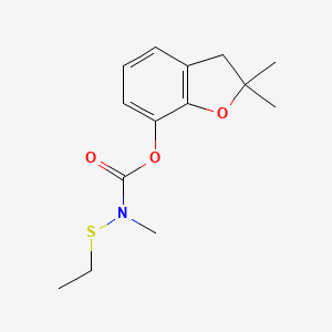 Carbamic acid, (ethylthio)methyl-, 2,3-dihydro-2,2-dimethyl-7-benzofuranyl ester