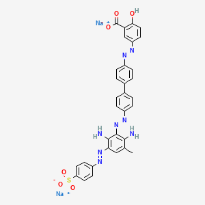 Disodium 5-((4'-((2,6-diamino-3-methyl-5-((4-sulphonatophenyl)azo)phenyl)azo)(1,1'-biphenyl)-4-yl)azo)salicylate