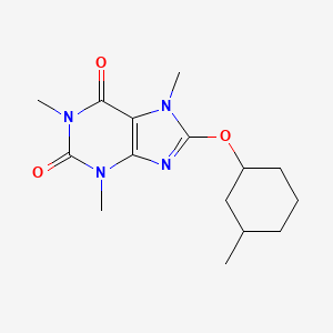 molecular formula C15H22N4O3 B13754423 8-((3-Methylcyclohexyl)oxy)caffeine CAS No. 73747-36-1