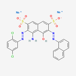 molecular formula C26H15Cl2N5Na2O7S2 B13754426 2,7-Naphthalenedisulfonic acid, 4-amino-3-[(2,5-dichlorophenyl)azo]-5-hydroxy-6-(1-naphthalenylazo)-, disodium salt CAS No. 5850-34-0