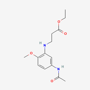 beta-Alanine, N-(5-(acetylamino)-2-methoxyphenyl)-, ethyl ester