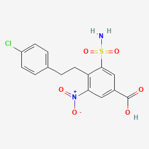 Benzoic acid, 3-(aminosulfonyl)-4-(2-(4-chlorophenyl)ethyl)-5-nitro-