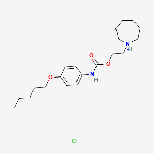 Carbanilic acid, p-(pentyloxy)-, 2-(hexahydro-1H-azepin-1-yl)ethyl ester, hydrochloride