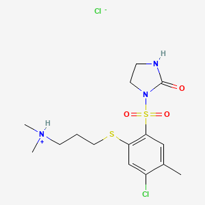 2-Imidazolidinone, 1-((4-chloro-2-((3-(dimethylamino)propyl)thio)-5-methylphenyl)sulfonyl)-, monohydrochloride