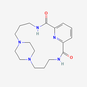 molecular formula C17H25N5O2 B13754595 1,5,13,17,22-Pentaazatricyclo[15.2.2.1~7,11~]docosa-7(22),8,10-triene-6,12-dione CAS No. 54945-23-2