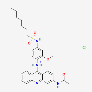 1-Heptanesulfonanilide, 4'-(3-acetamido-9-acridinylamino)-3'-methoxy-, hydrochloride, dihydrate