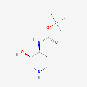 molecular formula C10H20N2O3 B1375475 叔丁基-N-[(3R,4S)-3-羟基哌啶-4-基]氨基甲酸酯 CAS No. 642478-29-3