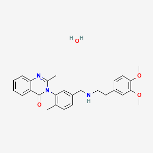 4(3H)-Quinazolinone, 3-(5-(((2-(3,4-dimethoxyphenyl)ethyl)amino)methyl)-2-methylphenyl)-2-methyl-, hydrate