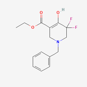 molecular formula C15H17F2NO3 B1375481 1-Benzyl-5,5-difluoro-4-oxo-piperidine-3-carboxylic acid ethyl ester CAS No. 851314-56-2