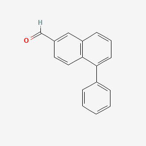 molecular formula C17H12O B13754959 5-Phenylnaphthalene-2-carboxaldehyde CAS No. 56432-21-4