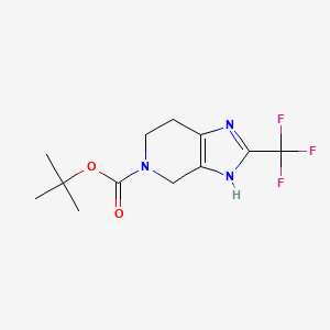 molecular formula C12H16F3N3O2 B1375499 tert-Butyl 2-(trifluoromethyl)-6,7-dihydro-3H-imidazo[4,5-c]pyridine-5(4H)-carboxylate CAS No. 733758-27-5