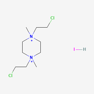 1,4-Bis(2-chloroethyl)-1,4-dimethylpiperazine-1,4-diium;hydroiodide