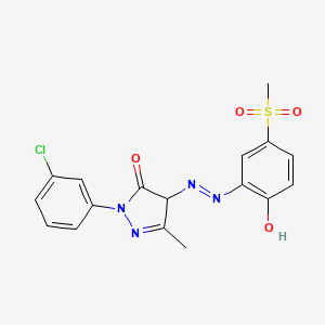 2-(3-Chlorophenyl)-2,4-dihydro-4-[[2-hydroxy-5-(methylsulphonyl)phenyl]azo]-5-methyl-3h-pyrazol-3-one