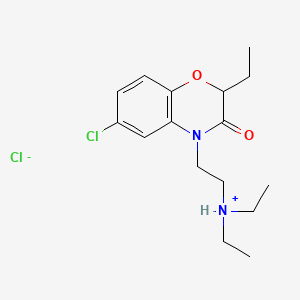 4H-1,4-Benzoxazin-3-one, 2,3-dihydro-6-chloro-4-(2-diethylaminoethyl)-2-ethyl-, hydrochloride