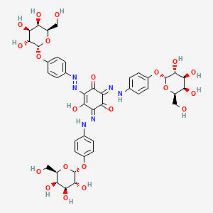 (2Z,6E)-5-hydroxy-4-[[4-[(2R,3R,4S,5R,6R)-3,4,5-trihydroxy-6-(hydroxymethyl)oxan-2-yl]oxyphenyl]diazenyl]-2,6-bis[[4-[(2R,3R,4S,5R,6R)-3,4,5-trihydroxy-6-(hydroxymethyl)oxan-2-yl]oxyphenyl]hydrazinylidene]cyclohex-4-ene-1,3-dione