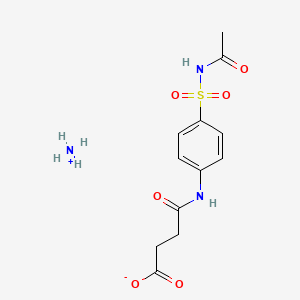 molecular formula C12H17N3O6S B13755163 Butanoic acid, 4-((4-((acetylamino)sulfonyl)phenyl)amino)-4-oxo-, monoammonium salt CAS No. 112997-71-4