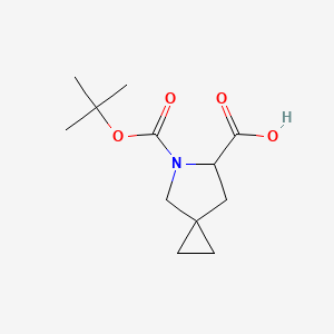 molecular formula C12H19NO4 B1375522 5-(叔丁氧基羰基)-5-氮杂螺[2.4]庚烷-6-甲酸 CAS No. 1454843-77-6