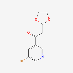 molecular formula C10H10BrNO3 B1375524 1-(5-溴-吡啶-3-基)-2-(1,3-二氧戊环-2-基)-乙酮 CAS No. 1263365-82-7