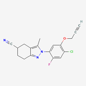 2-[4-Chloro-2-fluoro-5-(2-propyn-1-yloxy)phenyl]-4,5,6,7-tetrahydro-3-methyl-2H-indazole-5-carbonitrile