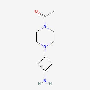 molecular formula C10H19N3O B1375533 1-[4-(3-氨基环丁基)哌嗪-1-基]乙烷-1-酮 CAS No. 1272668-29-7