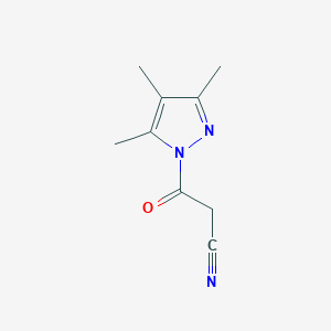 molecular formula C9H11N3O B13755347 3-Oxo-3-(3,4,5-trimethyl-1H-pyrazol-1-yl)propanenitrile 