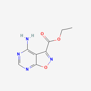 molecular formula C8H8N4O3 B13755411 Ethyl 4-aminoisoxazolo[5,4-d]pyrimidine-3-carboxylate CAS No. 1184913-91-4