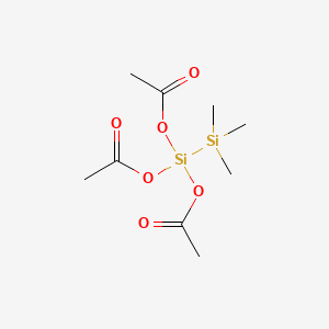 molecular formula C9H18O6Si2 B13755451 2,2,2-Trimethyldisilane-1,1,1-triyl triacetate CAS No. 53580-48-6