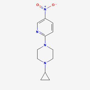 molecular formula C12H16N4O2 B13755474 1-Cyclopropyl-4-(5-nitropyridin-2-yl)-piperazine CAS No. 1190380-56-3