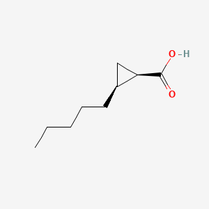 molecular formula C9H16O2 B13755477 Cyclopropanecarboxylic acid, 2-pentyl-, (1R,2S)-rel- CAS No. 58650-45-6