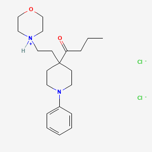 molecular formula C21H33Cl2N2O2- B13755499 1-(1-(2-Morpholinoethyl)-4-phenyl-4-piperidyl)-1-butanone dihydrochloride CAS No. 25224-22-0