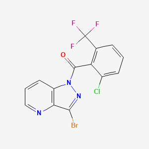 molecular formula C14H6BrClF3N3O B1375550 (3-Bromo-1H-pyrazolo[4,3-b]pyridin-1-yl)(2-chloro-6-(trifluoromethyl)phenyl)methanone CAS No. 1414958-43-2