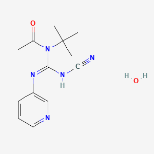 molecular formula C13H19N5O2 B13755506 Acetamide, N-tert-butyl-N-(1-cyano-2-(3-pyridyl)amidino)-, hydrate CAS No. 73681-13-7