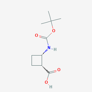 molecular formula C10H17NO4 B1375551 (1R,2S)-2-[{[(叔丁氧羰基)羰基]氨基}环丁烷-1-羧酸 CAS No. 951173-22-1