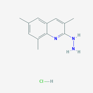 molecular formula C12H16ClN3 B13755510 2-Hydrazino-3,6,8-trimethylquinoline hydrochloride CAS No. 1170914-25-6