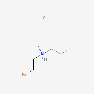 molecular formula C5H12BrClIN B13755549 2-Bromo-2'-iodo-N-methyldiethylamine hydrochloride CAS No. 54955-02-1