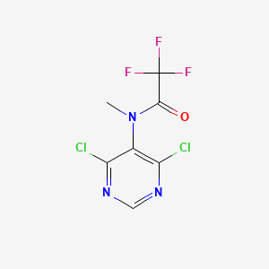 molecular formula C7H4Cl2F3N3O B13755649 N-(4,6-dichloropyrimidin-5-yl)-2,2,2-trifluoro-N-methylacetamide CAS No. 781-28-2