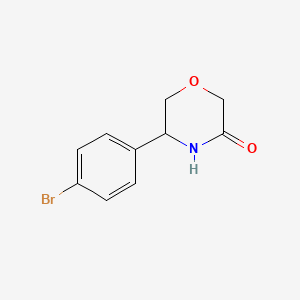 molecular formula C10H10BrNO2 B1375565 5-(4-Bromophenyl)morpholin-3-one CAS No. 1147392-80-0