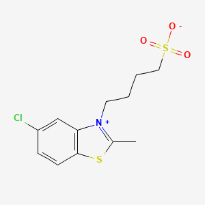 molecular formula C12H14ClNO3S2 B13755675 Benzothiazolium, 5-chloro-2-methyl-3-(4-sulfobutyl)-, inner salt CAS No. 53061-07-7