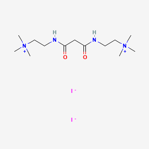 molecular formula C13H30I2N4O2 B13755679 Ammonium, malonylbis(iminoethylene)bis(trimethyl-, diiodide CAS No. 62055-14-5